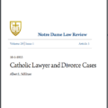 Notre Dame Law Review, Catholic Lawyer and Divorce Cases