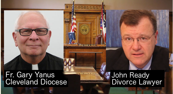 A very popular Ohio divorce lawyer's resource has a chapter written by the Cleveland Diocese' new Vicar General, Father Gary Yanus. He gives scandal by implying that all divorces are morally acceptable. He distorts the Catholic Code of Canon law leading readers to think the Church gave the government Court authority to decide issues that can only be decided by the Church.