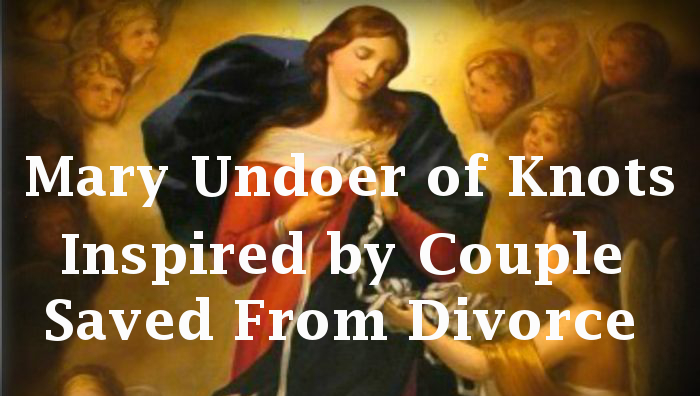 University of Dallas writer, Richard Lenar shows that the devotion to Mary as Untier of Knots stems back to saving a marriage on the brink of divorce. A German nobleman, in the early 1600’s, was on the verge of divorce