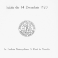 Cincinnati Diocesan Synod, 1920