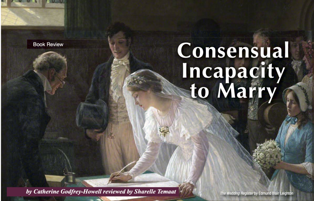 A review of Consensual Incapacity to Marry, a doctoral dissertation by Catherine Godfrey-Howell. || by Sherelle Temaat: A priest who came to a parish that I had attended for twenty years began right away offering annulment advice to parishioners. I asked him if he knows what divorce/annulment/remarriage does to children. He became angry, saying, “It doesn’t have anything to do with them!” And he ordered me out of the confessional.