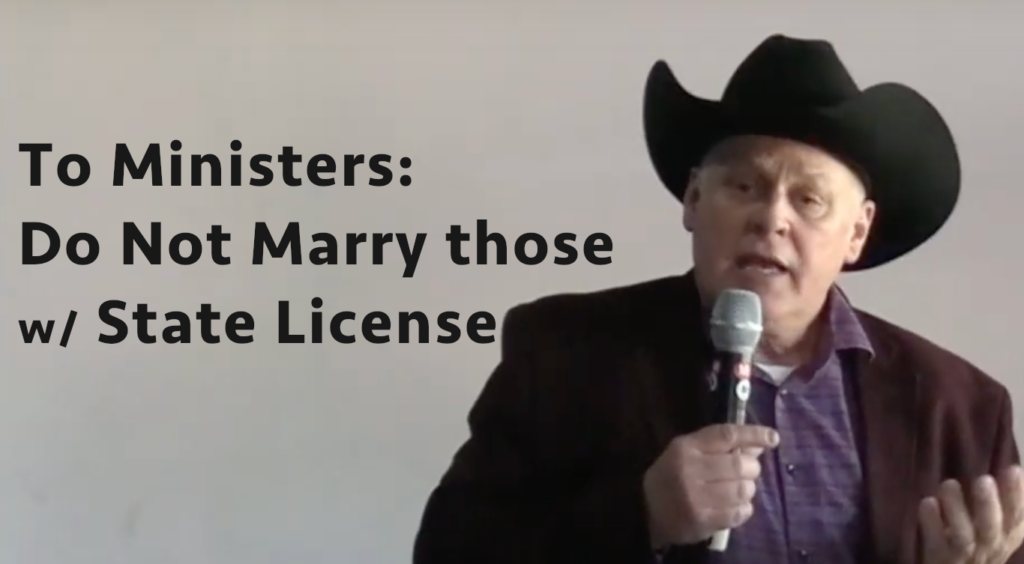 Ministers Should not Marry those w/ State Marriage License